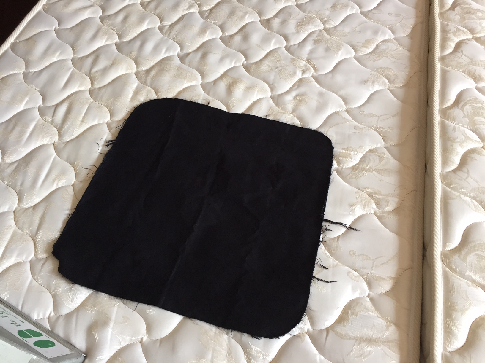 Before - a clean sheet of black cloth