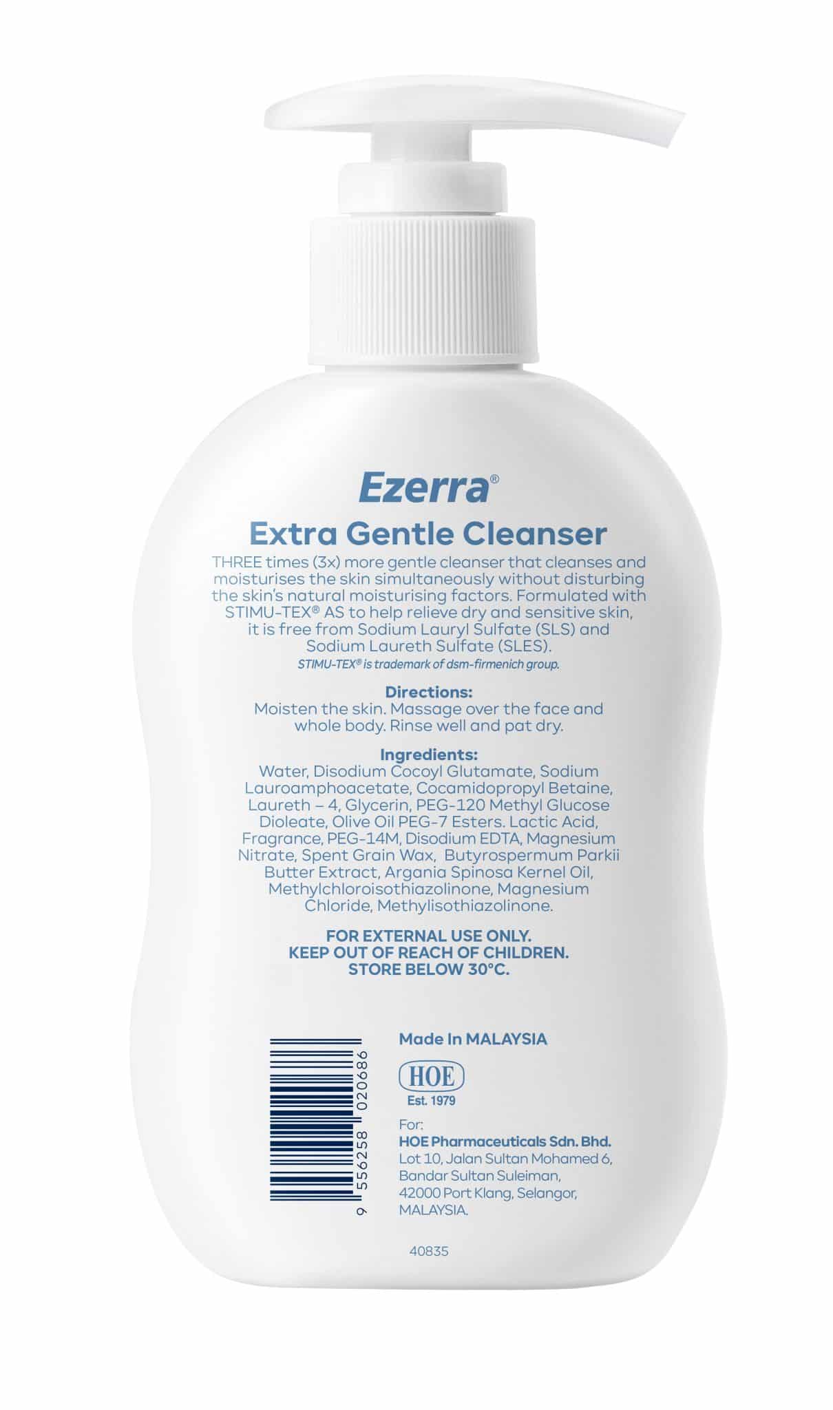 Ezerra Extra Gentle Cleanser 150ml/500ml - Image 3