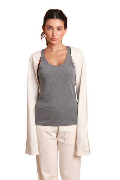 Allergy-Free Comfortable Long Sleeve Bolero Shrug | Cropped Cardigan Arm Sleeves with Reversible Mittens for Adult - Image 2