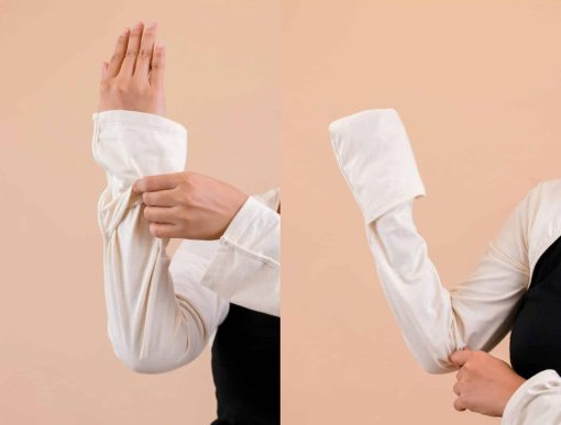 Allergy-Free Comfortable Long Sleeve Bolero Shrug | Cropped Cardigan Arm Sleeves with Reversible Mittens for Adult - Image 4