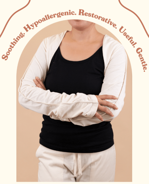 Allergy-Free Comfortable Long Sleeve Bolero Shrug | Cropped Cardigan Arm Sleeves with Reversible Mittens for Adult - Image 5